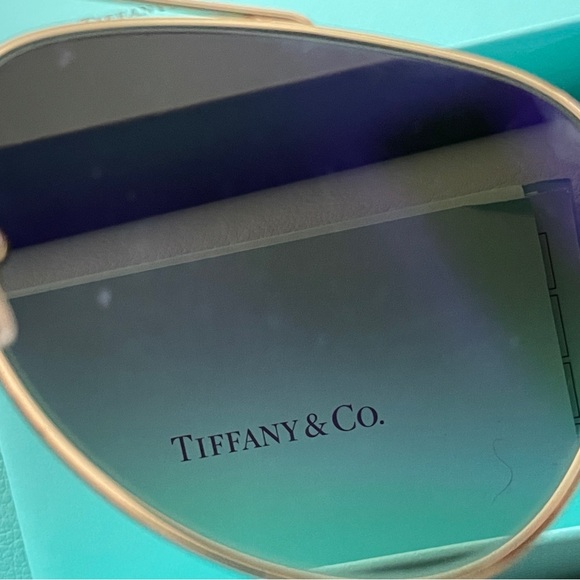 Tiffany & Co. Gold and Gray Aviator Sunglasses - Picture 9 of 10